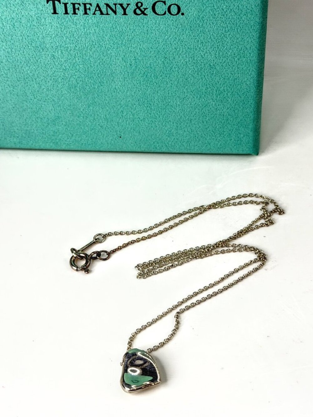 Tiffany & Co. Paloma Picasso Sterling Silver Full Heart Necklace 3.2g 16" JR2043